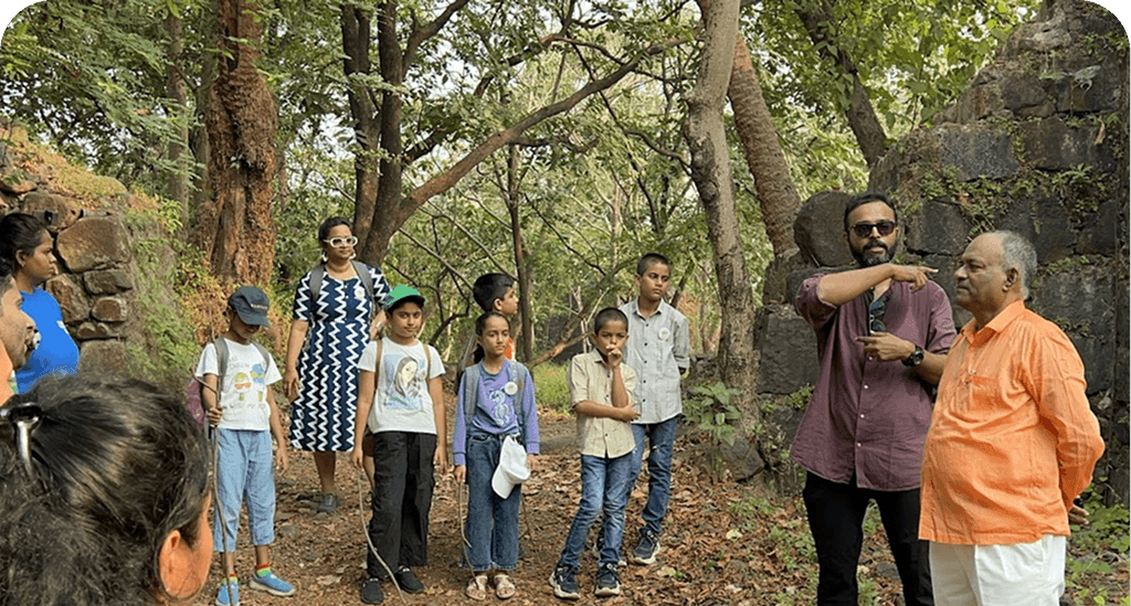 Group walking in nature