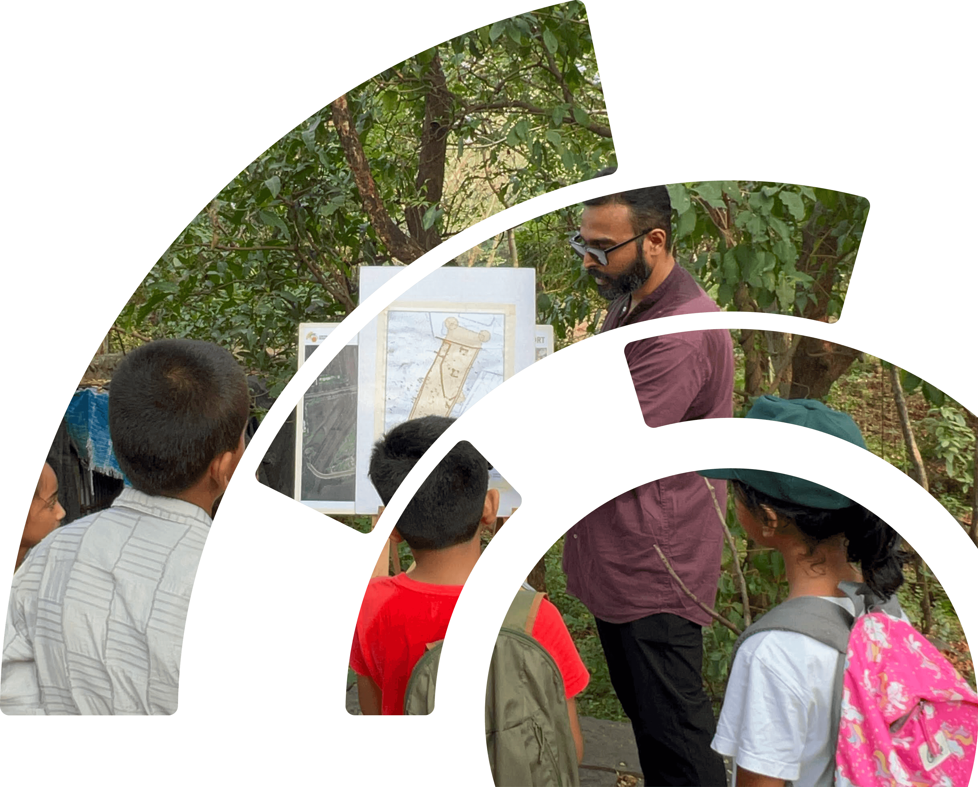 Children learning in outdoor setting